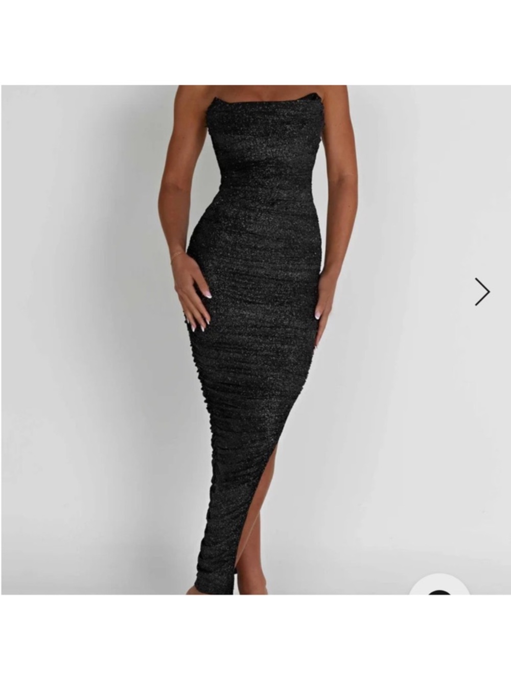 Babyboo Black Ruched Demi Maxi Dress black sparkle